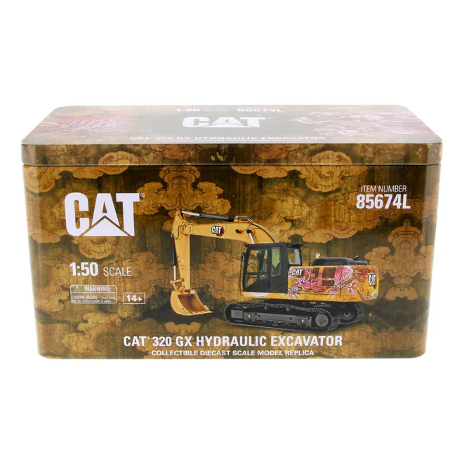 Escavadeira Hidráulica Cat 320 GX com Decoração Especial Ano do Dragão, em escala 1:50